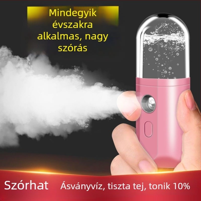 Kézi hordozható nano permetező arcápoló készülék, újratölthető, ködidő >180 mp, 3. fokozat