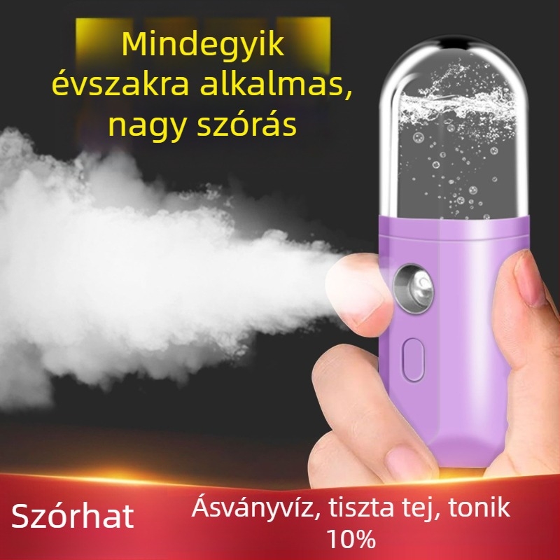 Kézi hordozható nano permetező arcápoló készülék, újratölthető, ködidő >180 mp, 3. fokozat