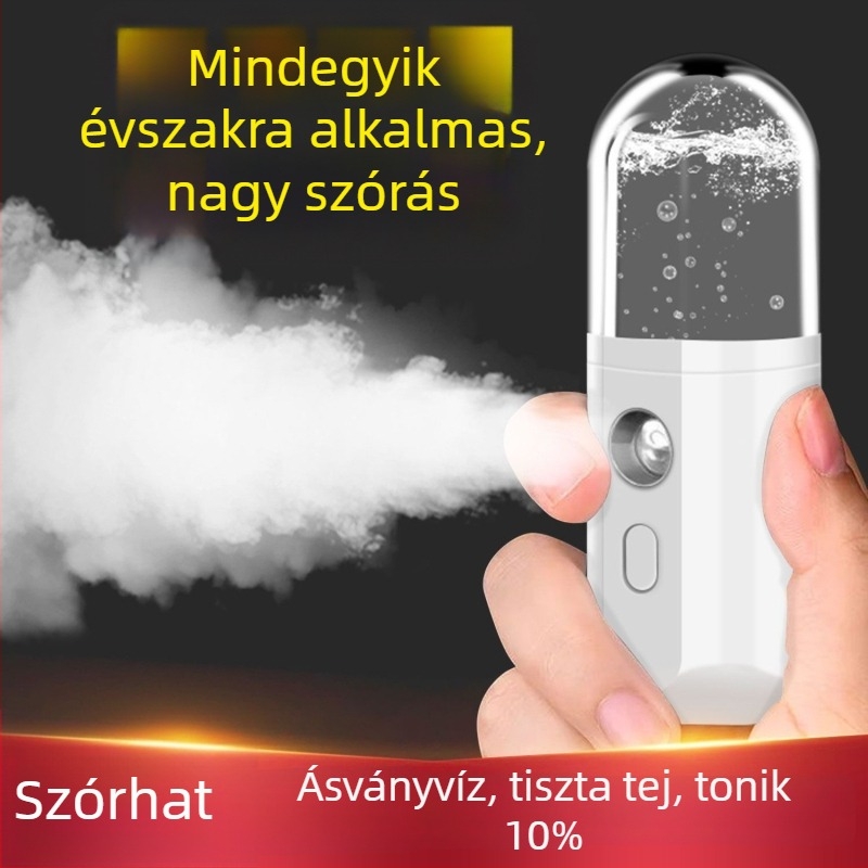 Kézi hordozható nano permetező arcápoló készülék, újratölthető, ködidő >180 mp, 3. fokozat