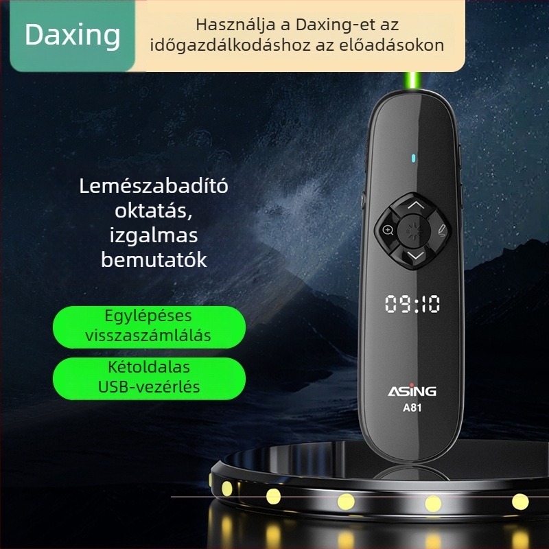 Oldalváltó toll LED LCD kijelzővel, kettős lézer mutatókkal és multifunkcionális dupla interfésszel (lézeres távolság 100, lézerhullámhossz 200, akkumulátor 500mAh)