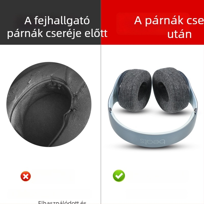 Beats Studio 2/3 fejhallgató fülpárna fedél – műbőr külső, puha pamutszívó belső