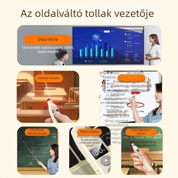 Hosszabbítható oktatási mutató lézerrel a lapok lapozásához, írható, PPT visszaszámláló, érintőképernyős multimédia