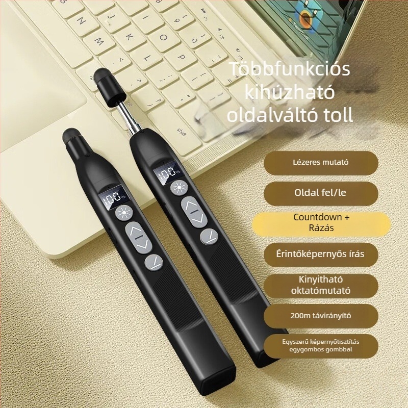 Hosszabbítható oktatási mutató lézerrel a lapok lapozásához, írható, PPT visszaszámláló, érintőképernyős multimédia