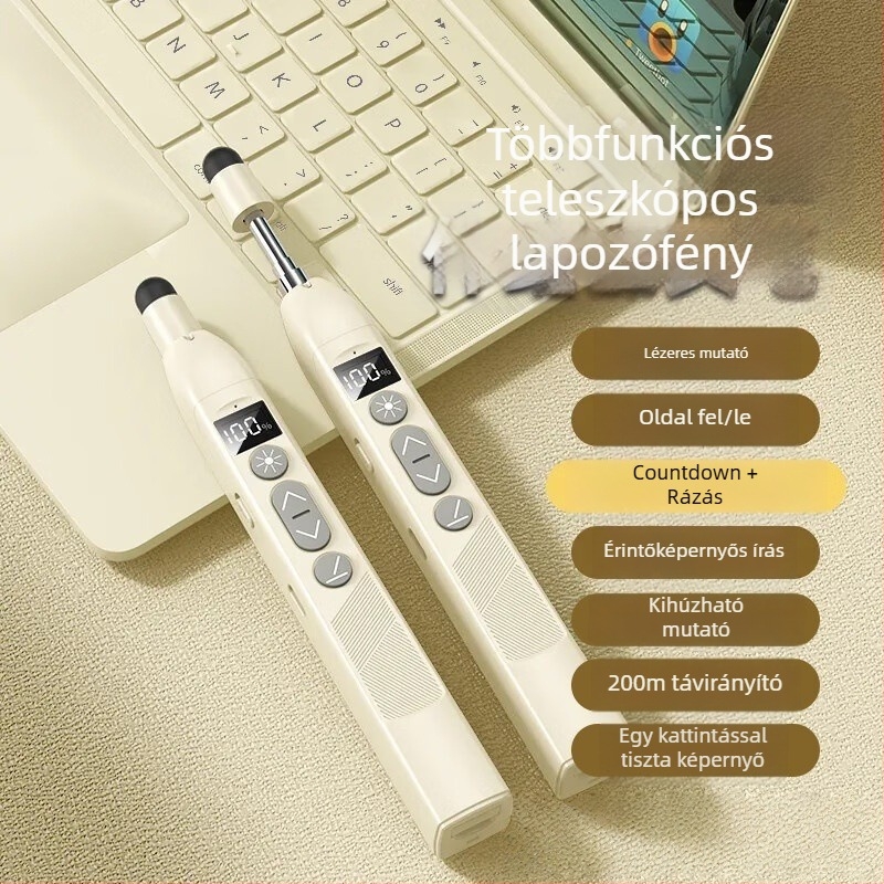 Hosszabbítható oktatási mutató lézerrel a lapok lapozásához, írható, PPT visszaszámláló, érintőképernyős multimédia
