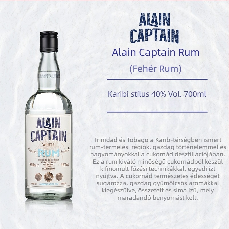 Rum koktélalap, 40% ABV, palackozott, eredeti üvegben importált