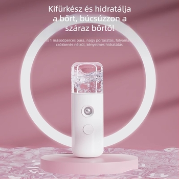 Kézben tartható arc hidratáló eszköz nano párával és oxigénbefecskendezéssel, meleg és hideg permet, 3 fokozatú szabályozás