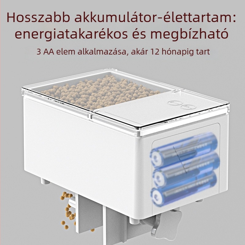 WiFi-vel működő automata etető akváriumhoz időzítővel, nagy kapacitású aranyhal etetője (Anyag: Műanyag; Nem importált; Licencelhető magáncímke: Igen; Alkalmas akváriumi halakhoz)