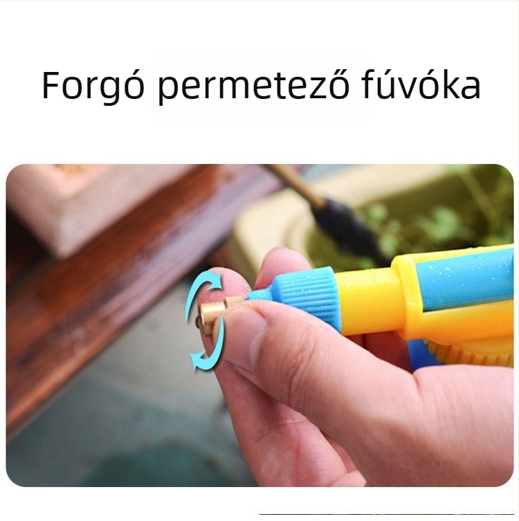 Kerti permetező műanyagból, kézi öntöző kannával és spricelő fejjel növényekhez