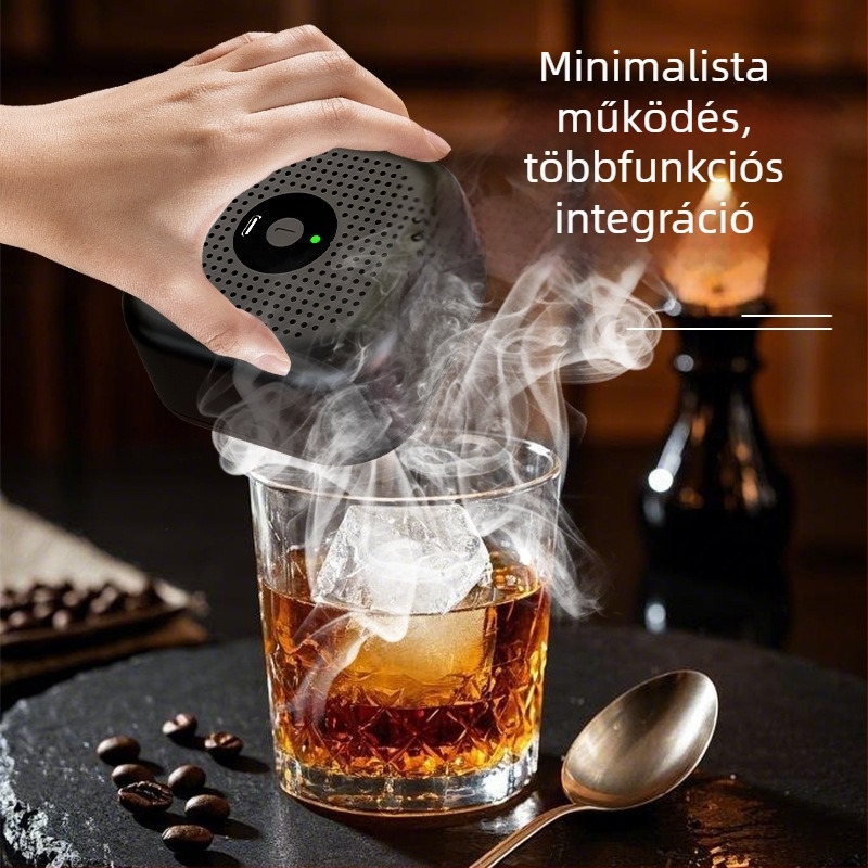 Elektromos whiskey füstölő bárkészlet - újratölthető, műanyag, modern egyszerű stílus, prémium minőség, márka shifx, bevezetés 2025-ben