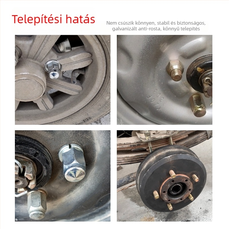 Elektromos tricikli és motorkerékpárhoz készült rögzítő készlet: hub csavarok, anyák, gumiabroncs csavarok, vízálló anyák, hátsó tengely fék dob csavarok