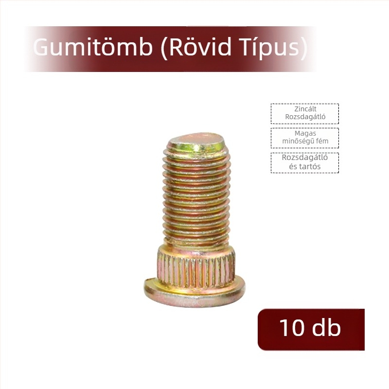 Elektromos tricikli és motorkerékpárhoz készült rögzítő készlet: hub csavarok, anyák, gumiabroncs csavarok, vízálló anyák, hátsó tengely fék dob csavarok