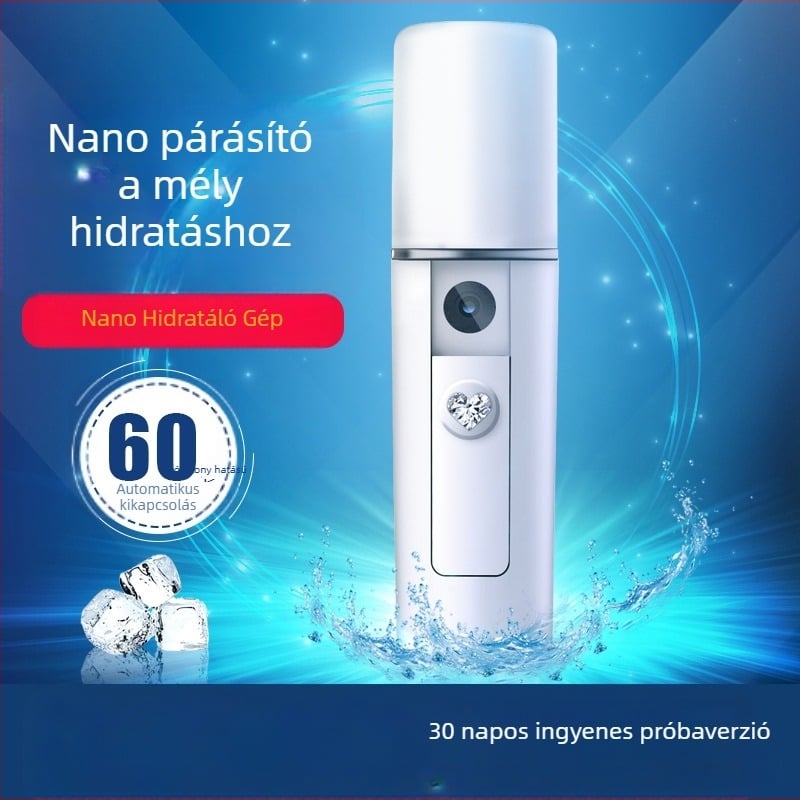Nano permetező hidratáló készülék arcra, hordozható újratölthető kozmetikai eszköz, hideg permet, arcbőr hidratálása, 31-60 s köd, 1-3 óra üzemidő, 100-300 mAh akkumulátor
