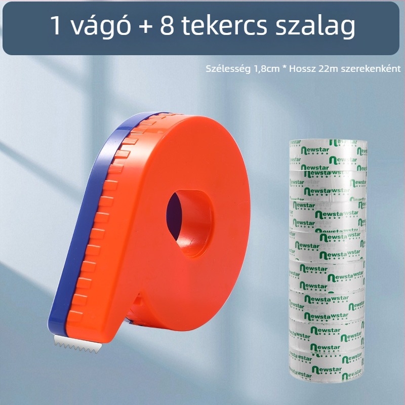 Kézi átlátszó szalagvágó, modell 985, 1 cm és 1,2 cm szélességű szalagokhoz, 12 tekercses csomag