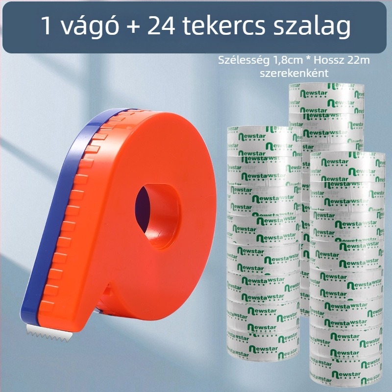 Kézi átlátszó szalagvágó, modell 985, 1 cm és 1,2 cm szélességű szalagokhoz, 12 tekercses csomag