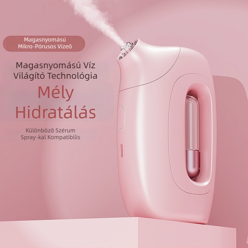 Arcápolási hidratáló nebulizáló hideg nano spray-vel — beépített akkumulátor 800–1000 mAh, 1 fokozat, köd idő 31–60 s
