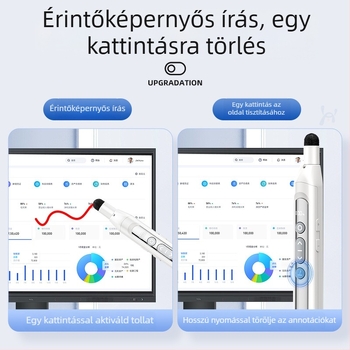 Oldalpásztató toll lézer pointerrel és PPT távirányítóval, kihúzható, Seewo fehértábla kompatibilis