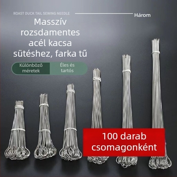 Rozsdamentes acél grillnyársak kacsa, csirke, malac és bárány sütéséhez