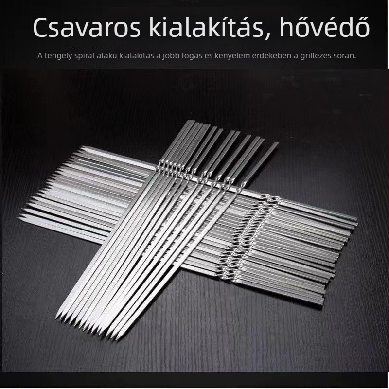 Otthoni grillnyárs készlet — kerek formájú, tömörített és megerősített, újrafelhasználható