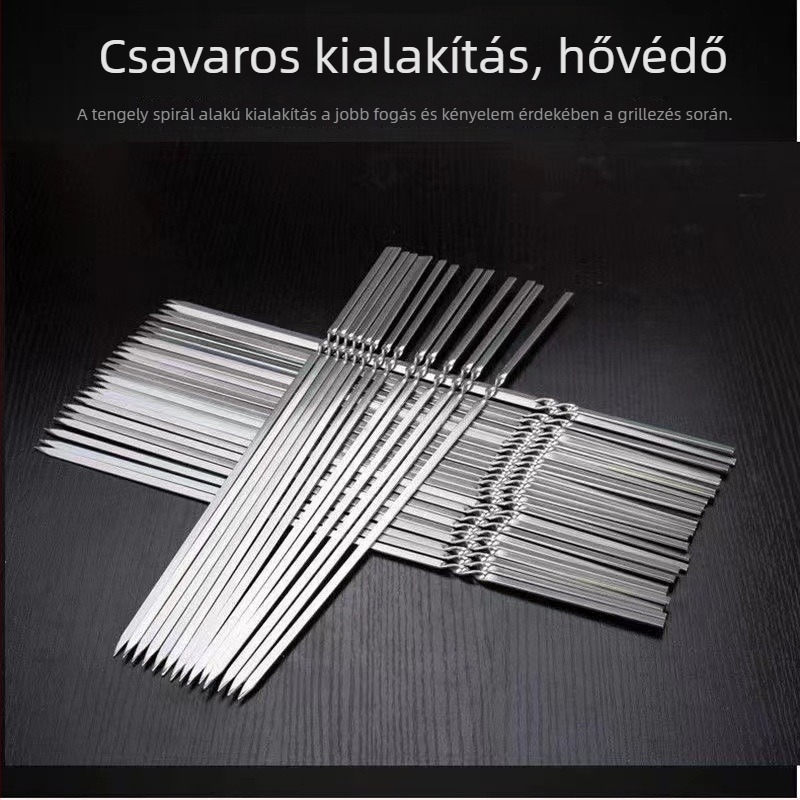 Otthoni grillnyárs készlet — kerek formájú, tömörített és megerősített, újrafelhasználható