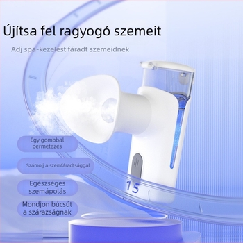 Szemápoló eszköz hideg permettel, köd idő 121–180 s, üzemidő 0–1 h, beépített akkumulátor 100–300 mAh, súly 300 g