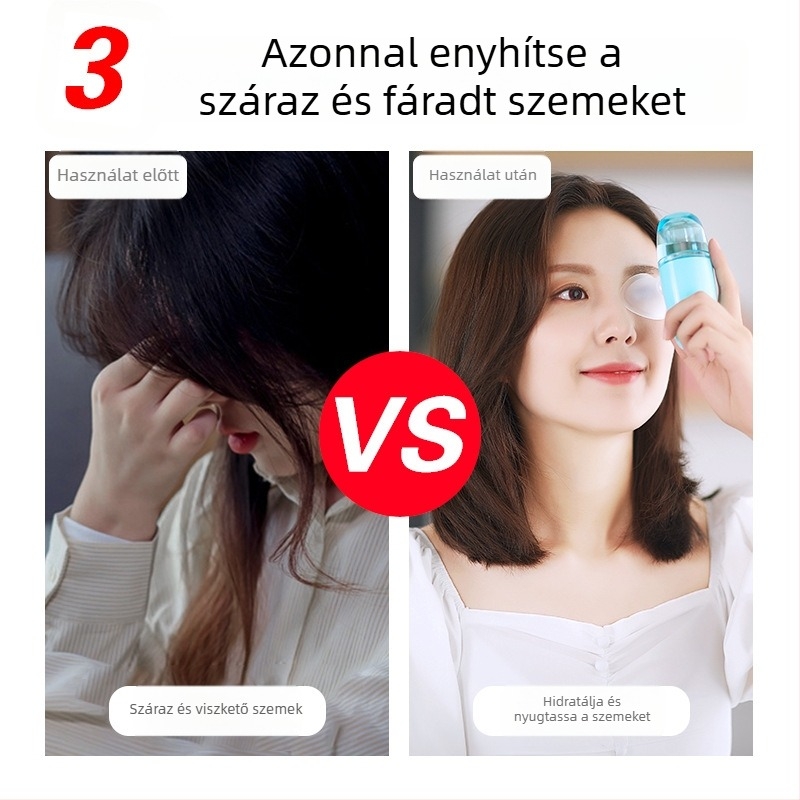Szemápoló eszköz hideg permettel, köd idő 121–180 s, üzemidő 0–1 h, beépített akkumulátor 100–300 mAh, súly 300 g