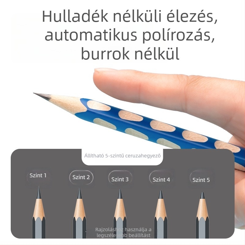 Deli Va7max ceruzahegyező, elektromos, teljesen automata, fém, rakéta alakú, általános iskolások számára