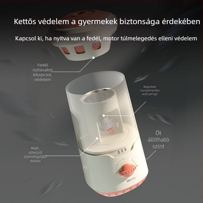 Deli Va7max ceruzahegyező, elektromos, teljesen automata, fém, rakéta alakú, általános iskolások számára