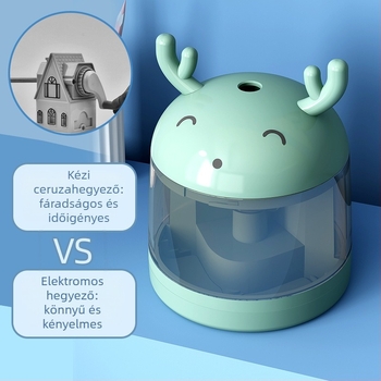 Állat alakú elektromos ceruzahegyező, modell 806, Tiger Crown, műanyagból, tömeg 0,5 kg