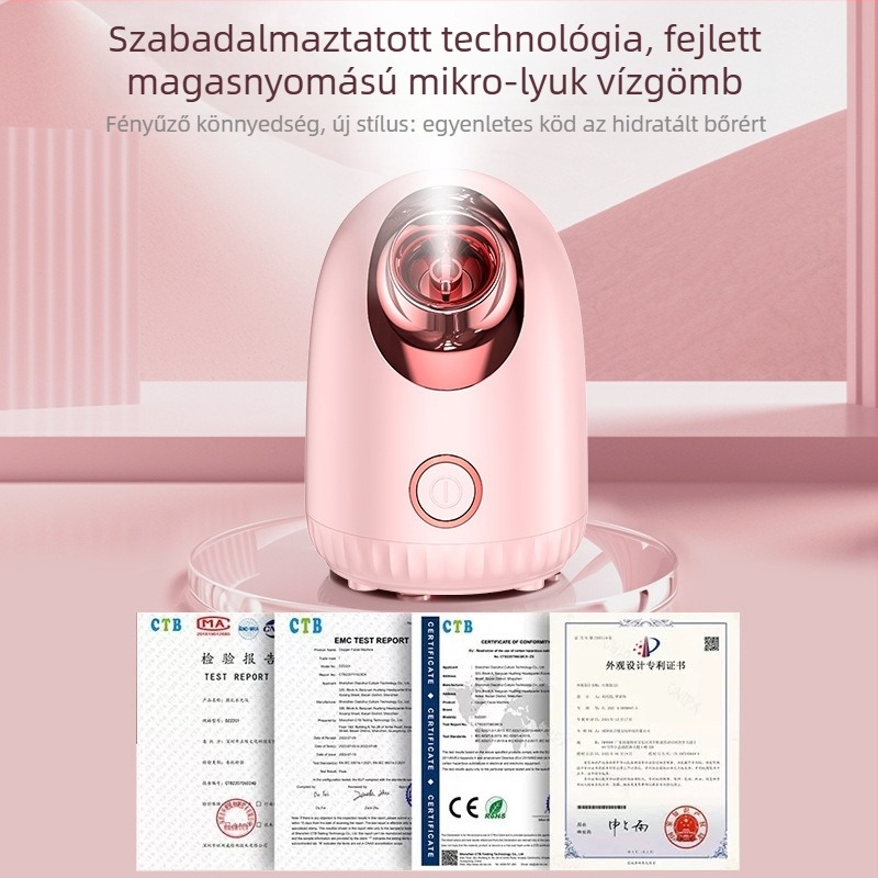 Kompakt arcápoló készülék forró permettel, 11–30 s ködölési idő, 1. fokozat, ABS ház, akkumulátor nélkül, otthoni szépségápoló eszköz
