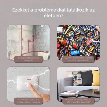 Vezeték nélküli távirányító önenergiával, RF-vezérléssel ipari érzékeléshez és okos otthonhoz, vezeték nélküli csengő (akku nélkül)