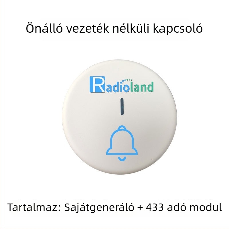 Vezeték nélküli távirányító önenergiával, RF-vezérléssel ipari érzékeléshez és okos otthonhoz, vezeték nélküli csengő (akku nélkül)