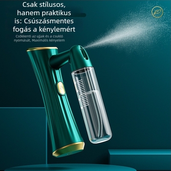Kézibeszáró oxigéninfúziós készülék arcra kék fény spricceléssel és hidratáló esszenciával — 1 fokozat, hideg permet, ABS ház, beépített akkumulátor 300–500 mAh, ködidő legfeljebb 10 s