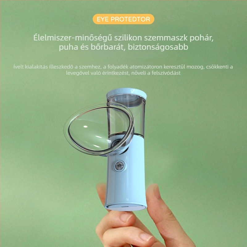 H11 Nano Atomizáló Szemápoló — Hordozható Arc- és Szem Sprayer, Hideg permet, Beépített 300–500 mAh akkumulátor, Permetezési idő ≤10 s, 1 Sebesség