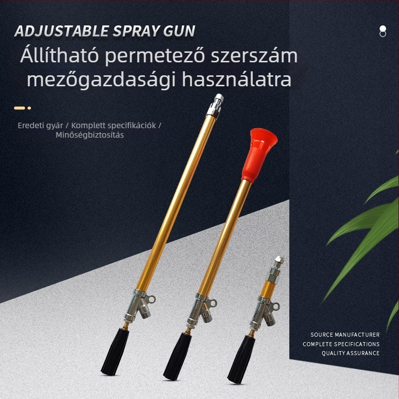 Növényvédelmi permetezőpisztoly – nagy nyomású, állítható, távoli vízsugár, teljesen alumíniumból, ideális gyümölcsfákhoz és kerthez