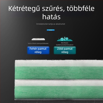 Magas sűrűségű akváriumi szűrőhab – felső szűrőpad, tömörített szűrőanyag a víz tisztításához, fehér szivacs zöld-fehér pamuttal