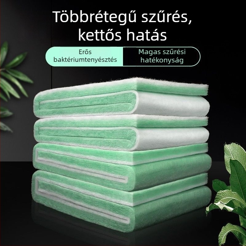 Magas sűrűségű akváriumi szűrőhab – felső szűrőpad, tömörített szűrőanyag a víz tisztításához, fehér szivacs zöld-fehér pamuttal
