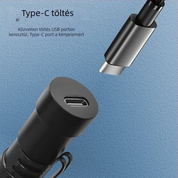 Mini USB-töltésű lézer zseblámpa, hosszú hatótávolságú, nagy teljesítményű fénynyaláb; lézer-távolság 1 km, hullámhossz 532 nm, beépített lítium akkumulátor