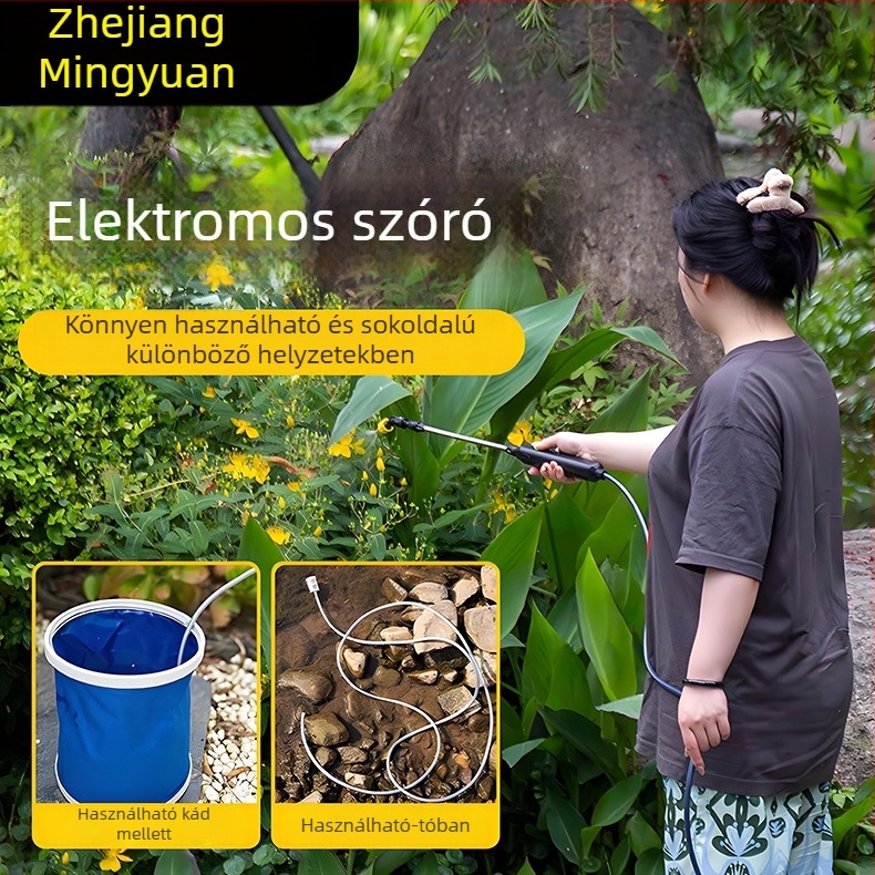 Elektronikus önprimáló vízpermetező, állítható fejjel – műanyag kerti eszköz