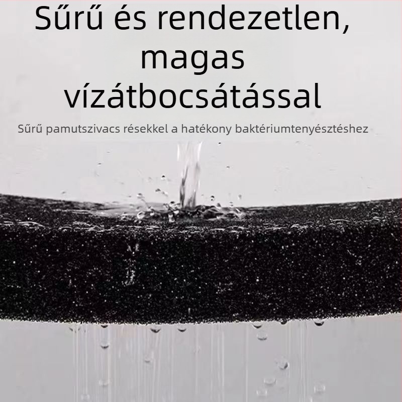 Fekete biokémiai szűrővászon aktív szénnel akváriumhoz – vastag, nagy sűrűségű szivacs
