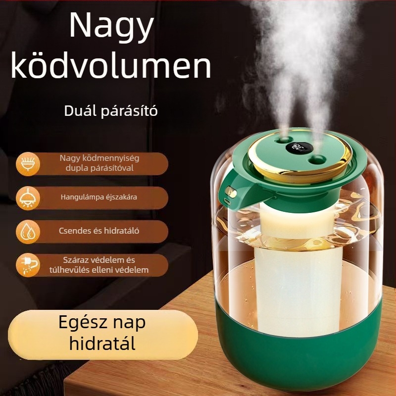J20 dupla permetezéses párásító, 2 L kapacitás, hangulatlámpa, USB tápegység, hideg párásítás, 3 fokozat