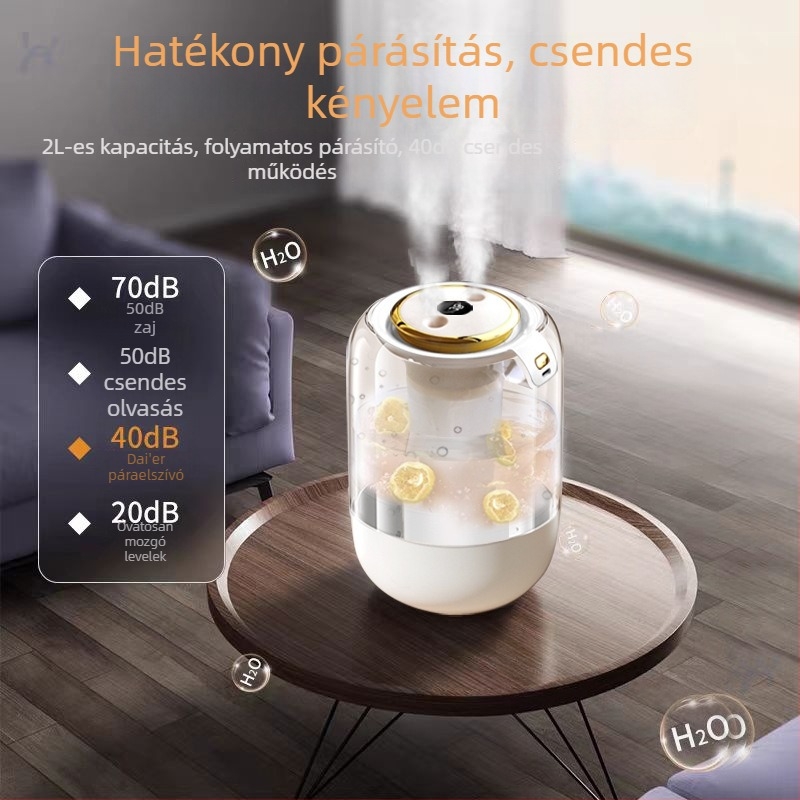 J20 dupla permetezéses párásító, 2 L kapacitás, hangulatlámpa, USB tápegység, hideg párásítás, 3 fokozat