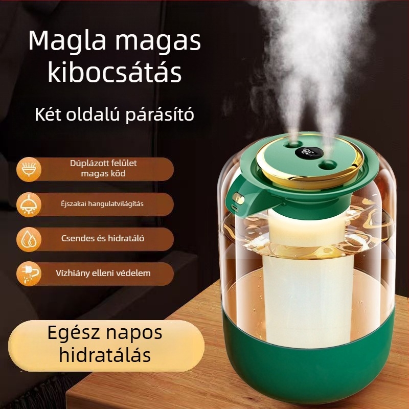 J20 dupla permetezéses párásító, 2 L kapacitás, hangulatlámpa, USB tápegység, hideg párásítás, 3 fokozat