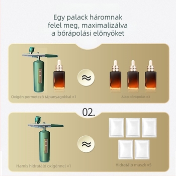 Hidratáló arcpermetező készülék oxigéninjekcióval, kézi hordozható poros tisztító, beépített akkumulátor 300–500 mAh, hideg permet, 2. fokozat