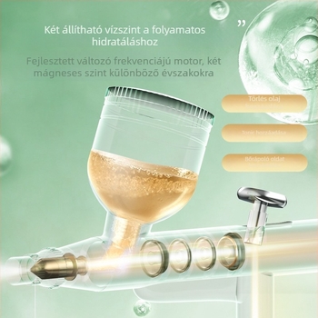 Hidratáló arcpermetező készülék oxigéninjekcióval, kézi hordozható poros tisztító, beépített akkumulátor 300–500 mAh, hideg permet, 2. fokozat