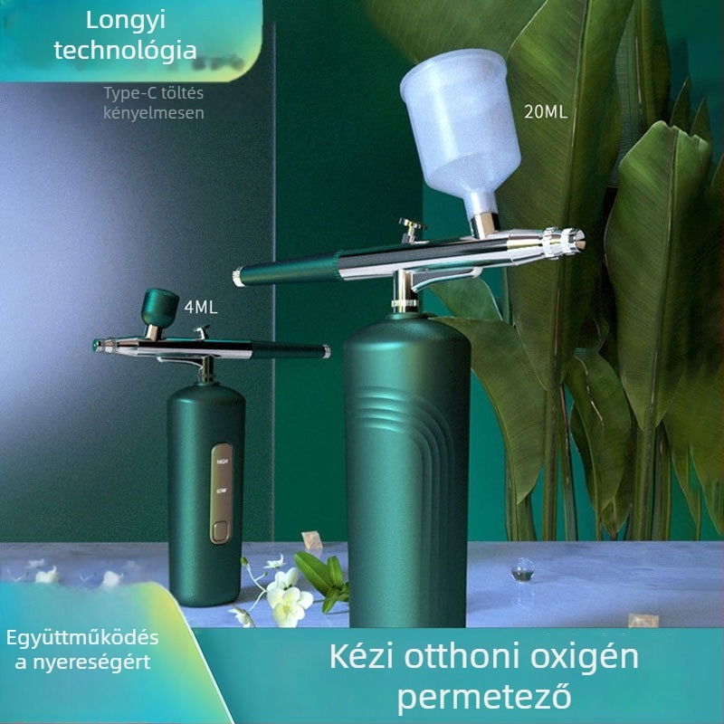 Hidratáló arcpermetező készülék oxigéninjekcióval, kézi hordozható poros tisztító, beépített akkumulátor 300–500 mAh, hideg permet, 2. fokozat