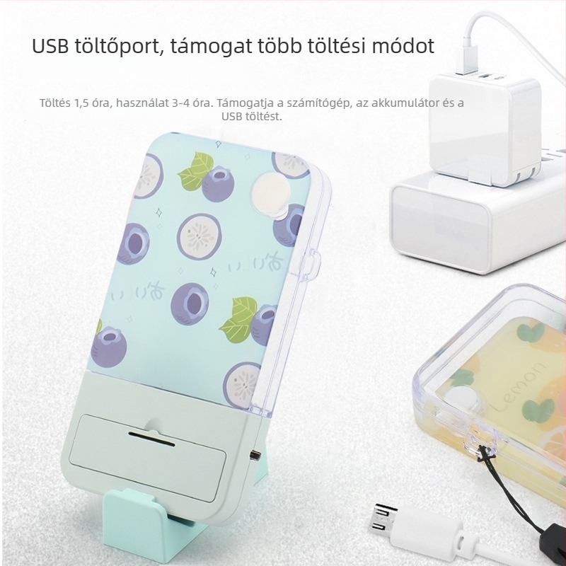 Hordozható nyakba akasztható párásító USB töltéssel – két fokozat, hideg permet, 1–3 órás üzemidő, beépített 300–500 mAh akkumulátor