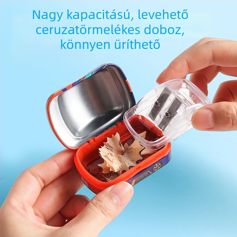 Kétlyukú kézi ceruzahegyező, mini autó alakú dizájn, modell X258, 0–14 éveseknek, uniszex