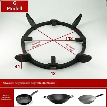 Leyi márkájú csúszásmentes kis edény tartó, öntöttvas, modell ZHUTIE, szerelés nélkül, nettó tömeg 0,4 kg
