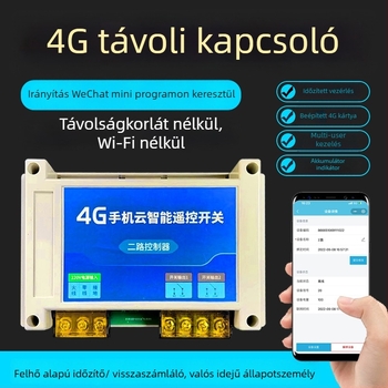 Négycsatornás távirányítós kapcsoló vezeték nélküli időzítővel, -20–65°C, 220V/380V