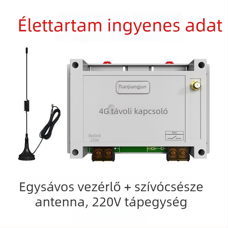 Négycsatornás távirányítós kapcsoló vezeték nélküli időzítővel, -20–65°C, 220V/380V